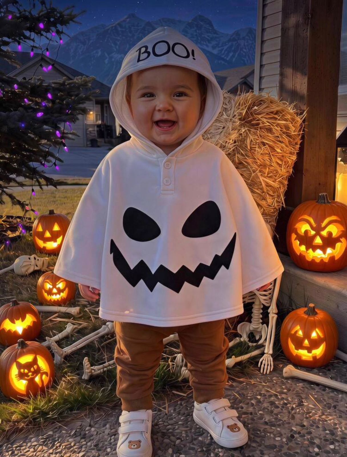 Capucha boo fantasma  Halloween bebe