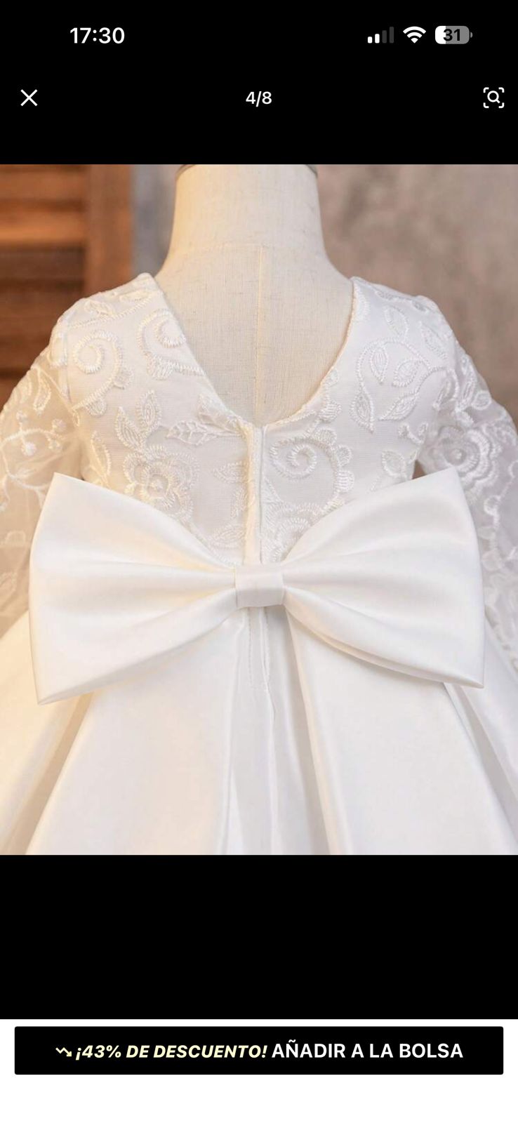 Vestido Bautizo blanco Lorena