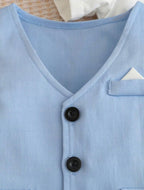 Conjunto formal de verano de 4 piezas Celeste