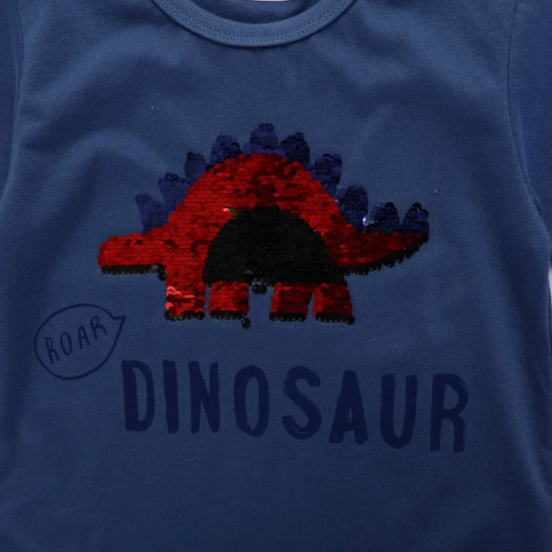 Polera dino lentejuelas