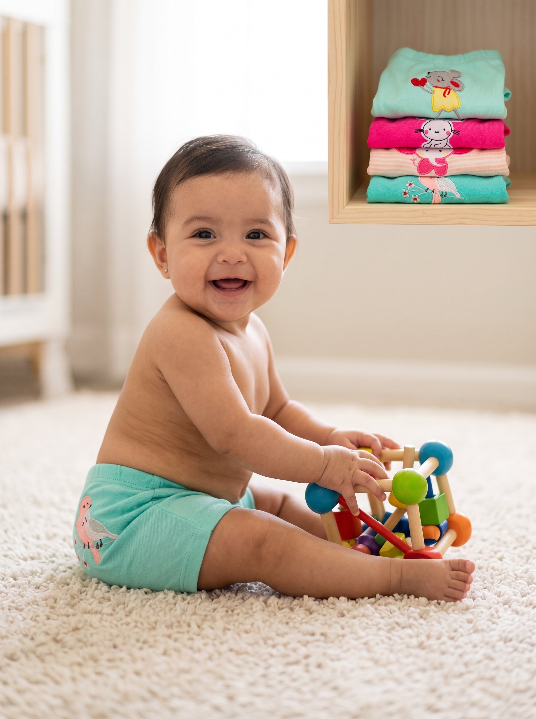 Studio photo of Pack de 5 pantalones cortos 3 Meses C in lifestyle