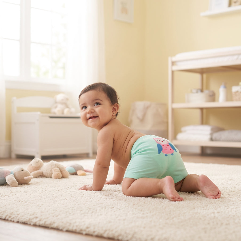 Pantalones cortos para bebé niña de 6 meses, foto ambientada
