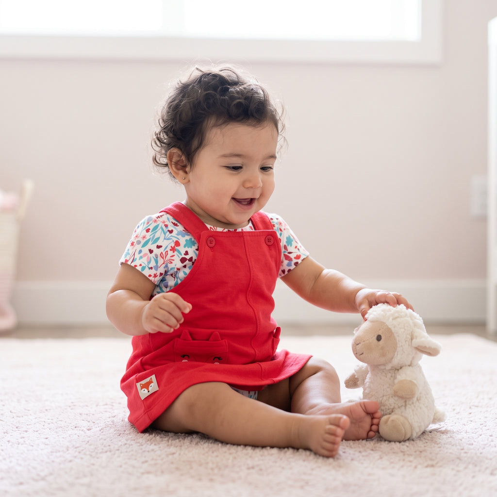 Studio photo of Jardinera Falda + Polera Algodón bebe in lifestyle